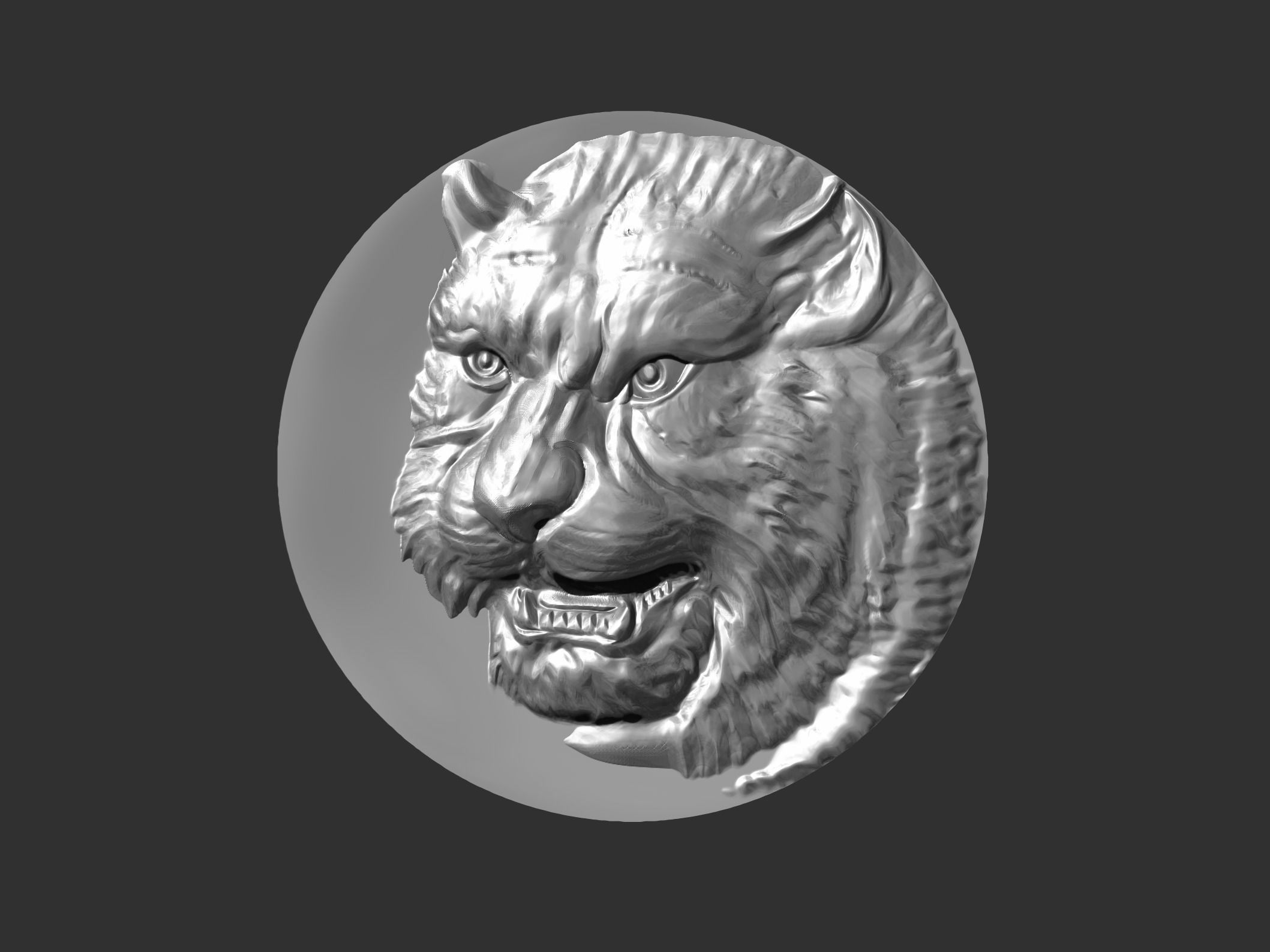 tiger head 3D print model_13