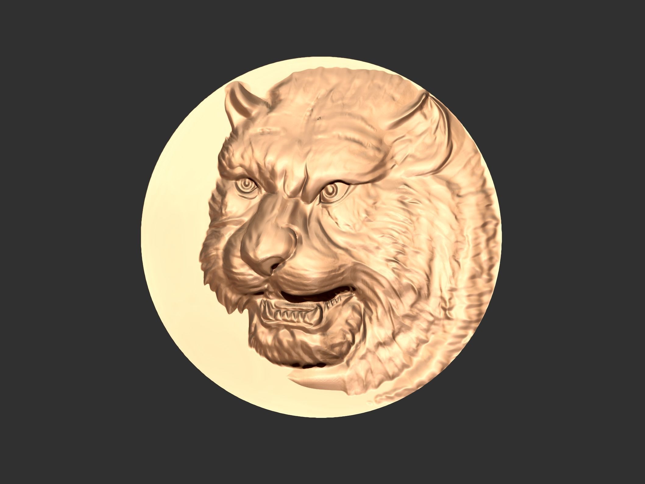 tiger head 3D print model_12