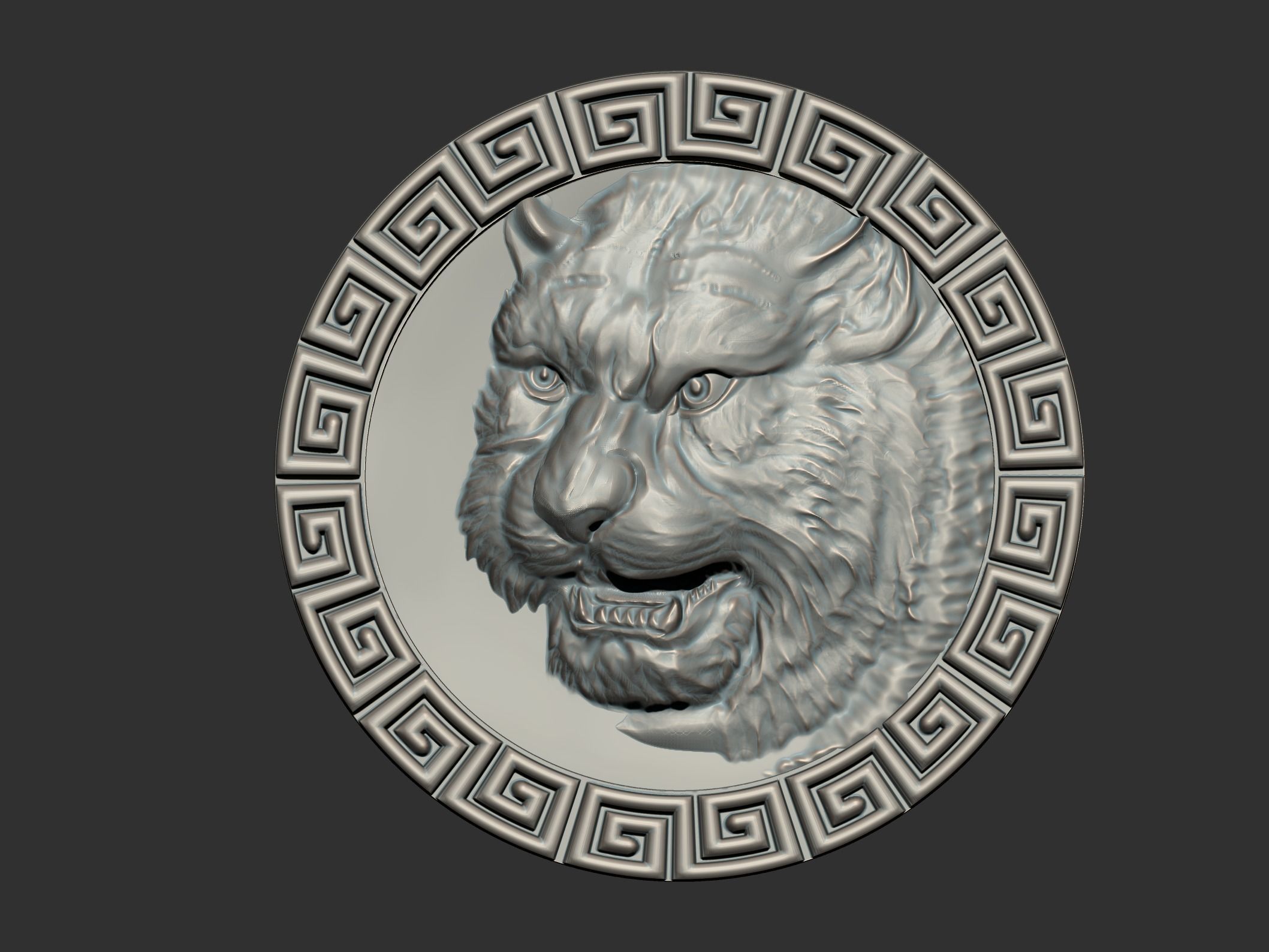 tiger head 3D print model_1