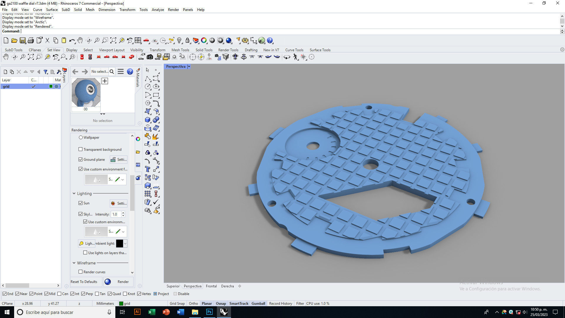 Waffle Dial Design GA 2100 compatible 3D print model_13