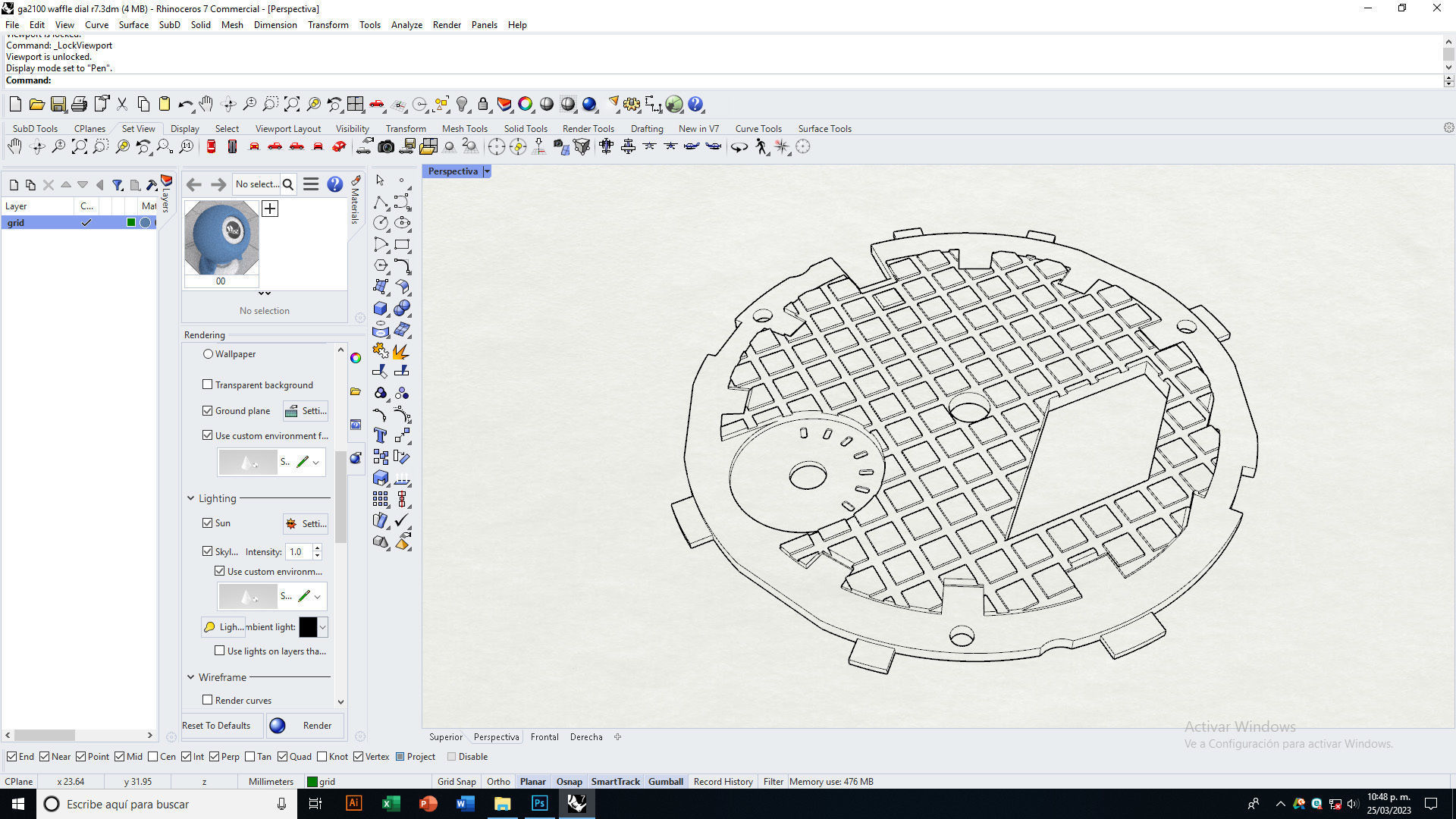 Waffle Dial Design GA 2100 compatible 3D print model_22