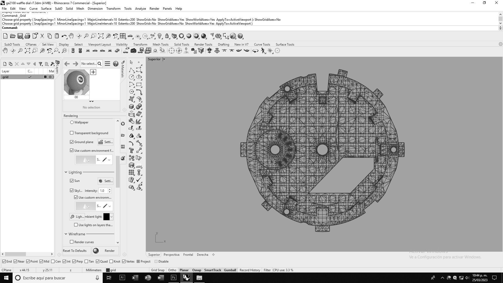 Waffle Dial Design GA 2100 compatible 3D print model_11