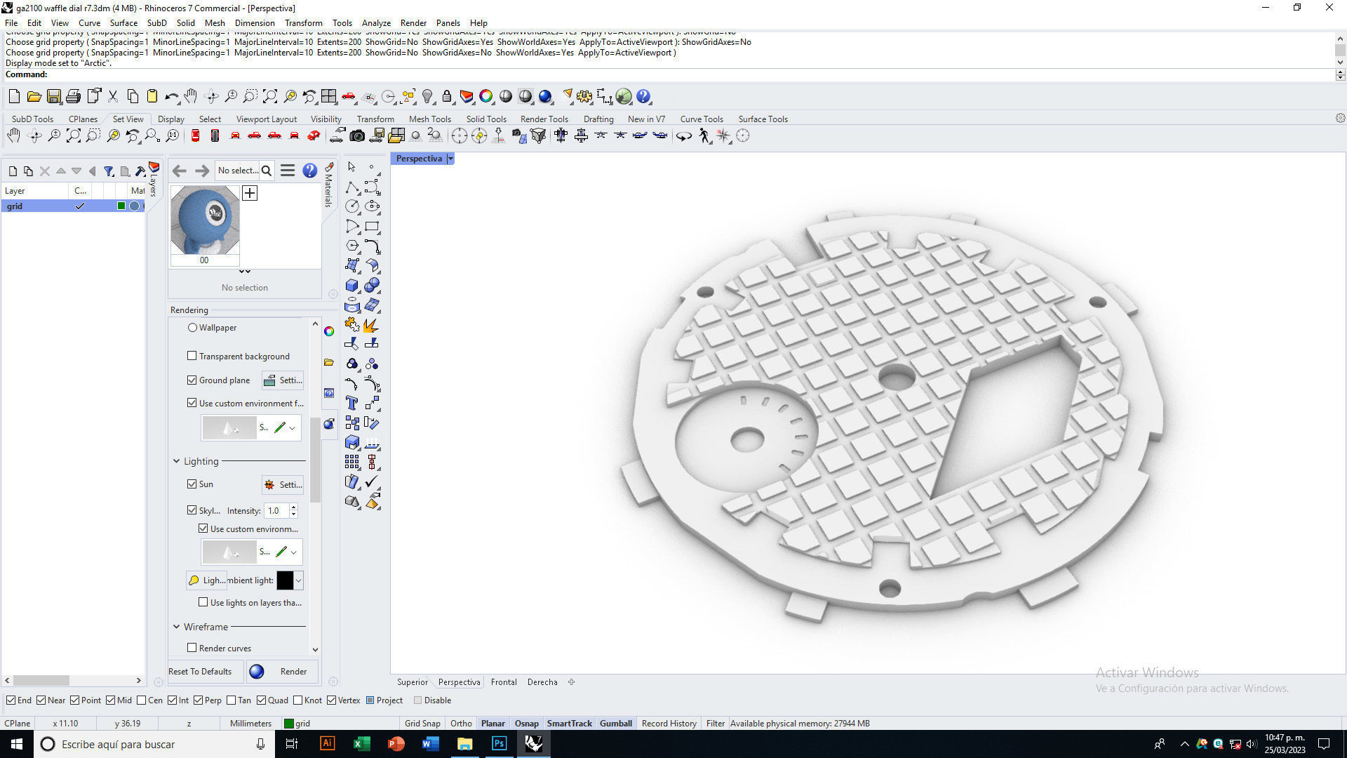 Waffle Dial Design GA 2100 compatible 3D print model_19