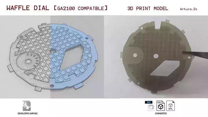 Waffle Dial Design GA 2100 compatible 3D print model