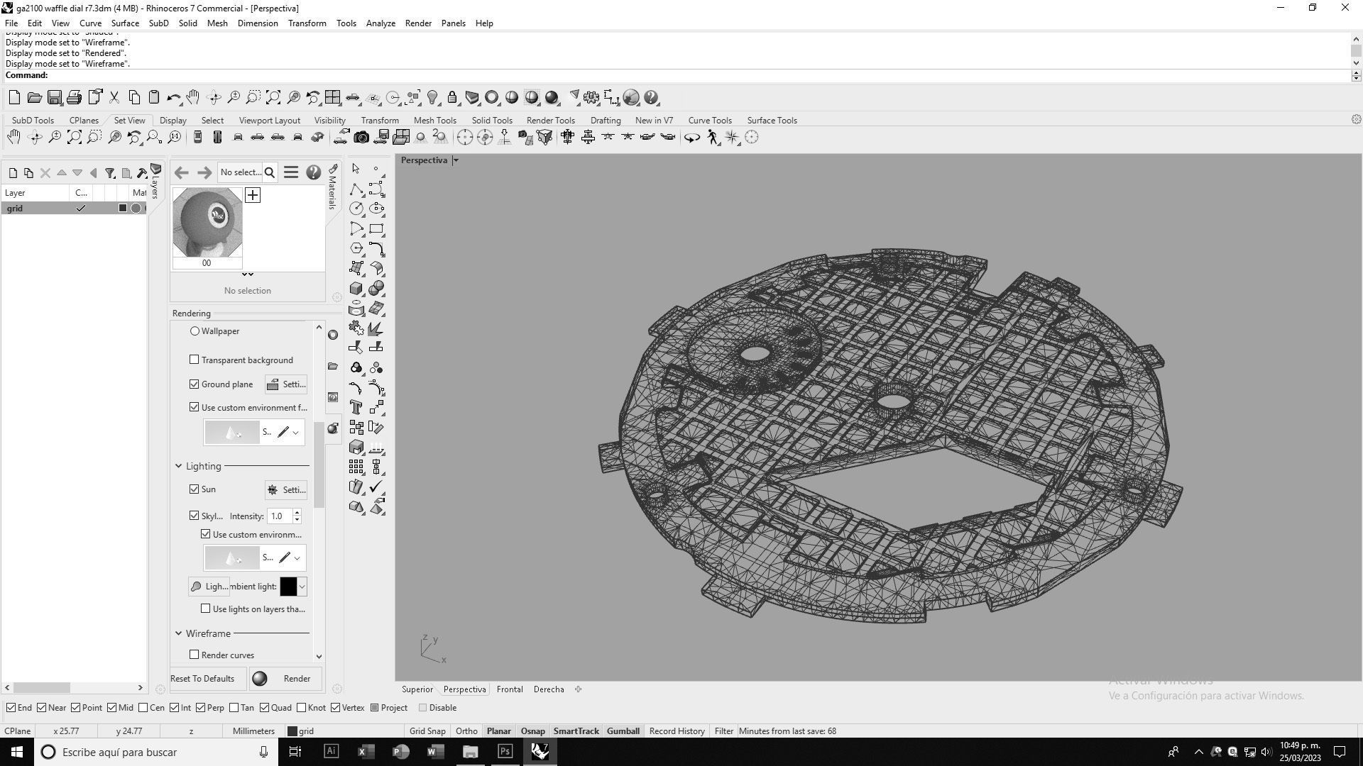 Waffle Dial Design GA 2100 compatible 3D print model_23