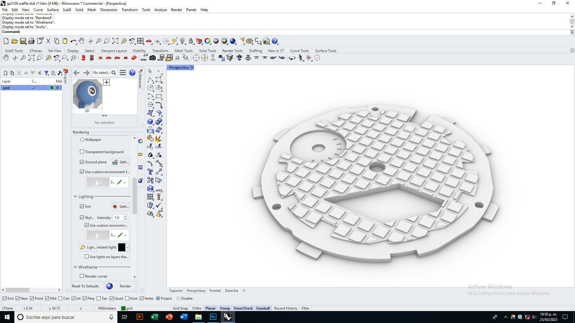 Waffle Dial Design GA 2100 compatible 3D print model_12
