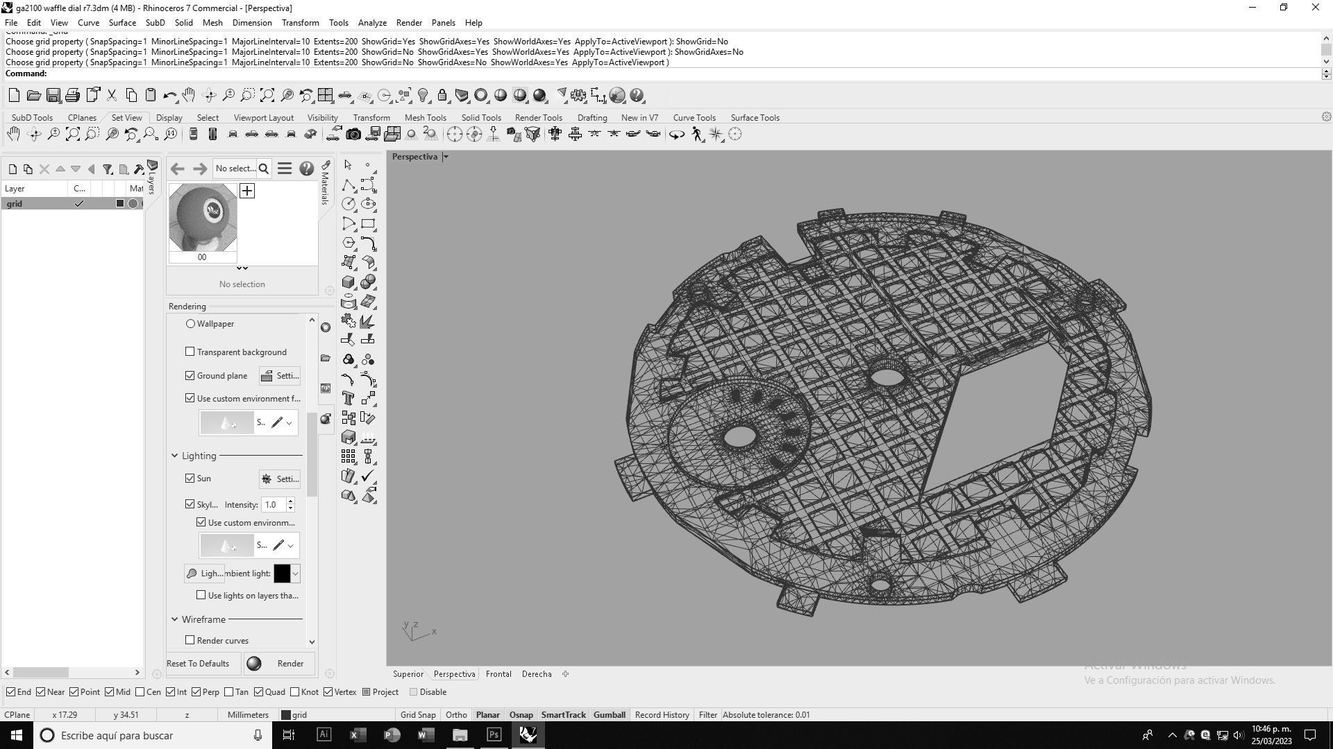 Waffle Dial Design GA 2100 compatible 3D print model_18