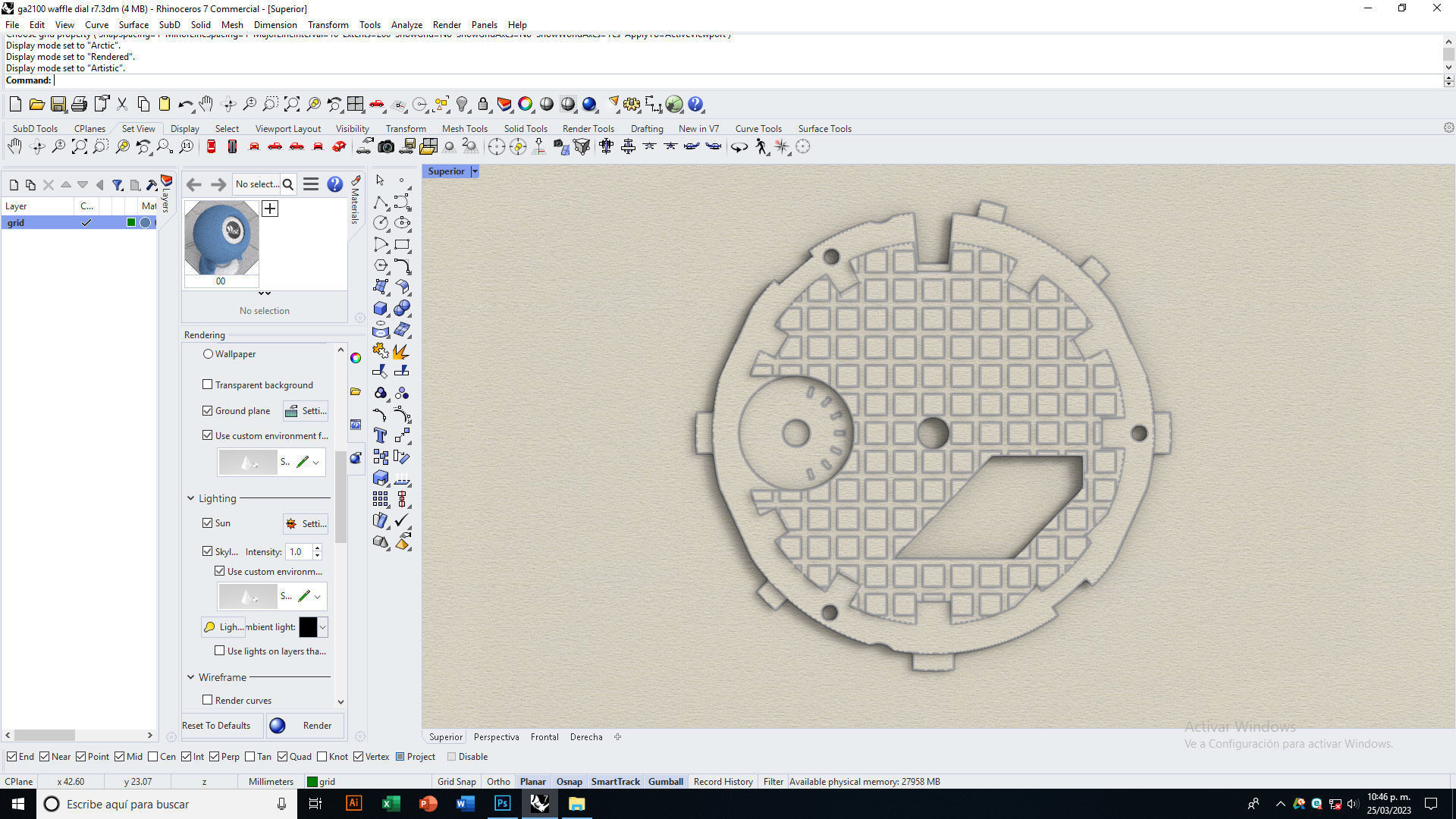 Waffle Dial Design GA 2100 compatible 3D print model_17