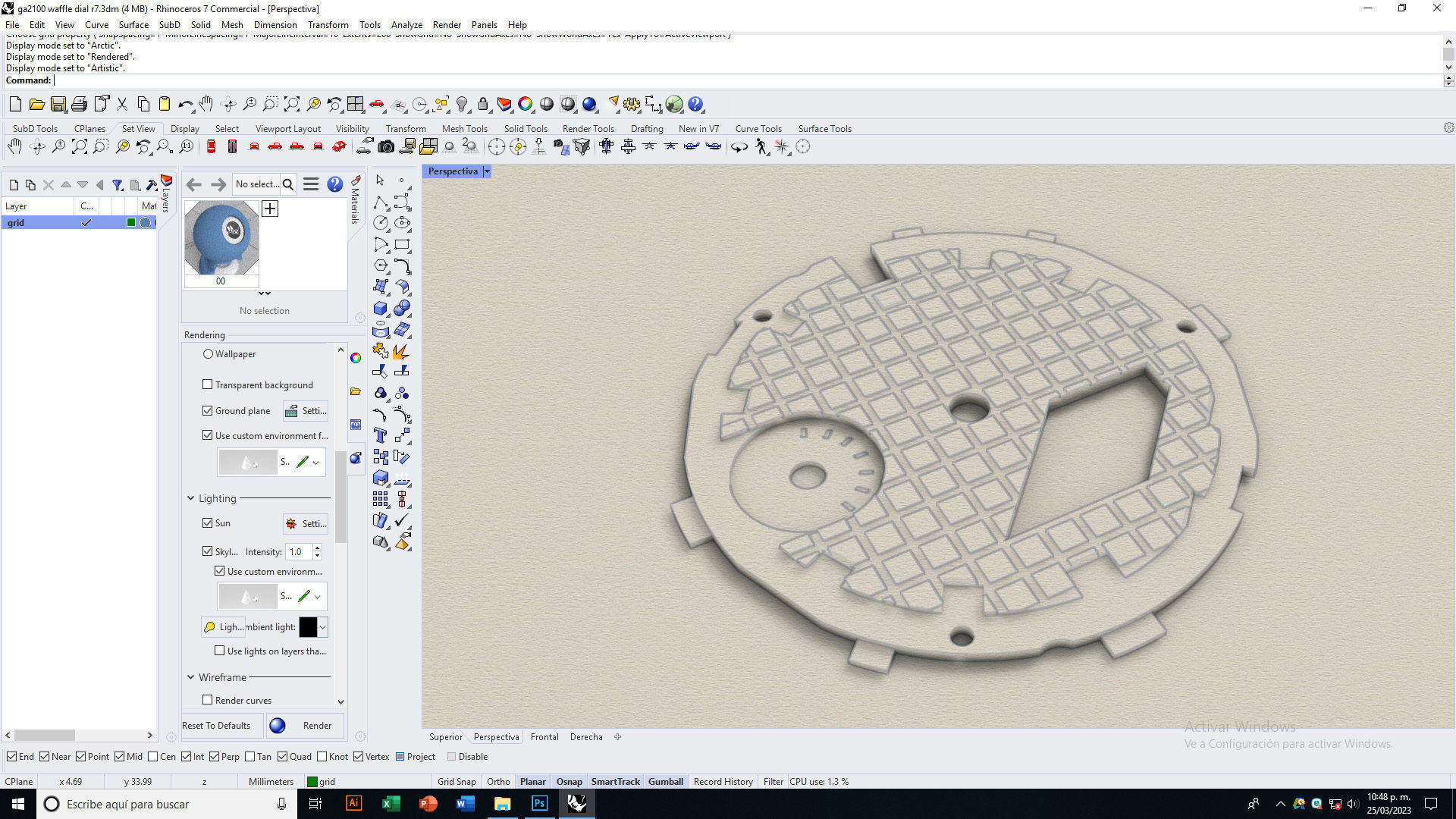 Waffle Dial Design GA 2100 compatible 3D print model_21