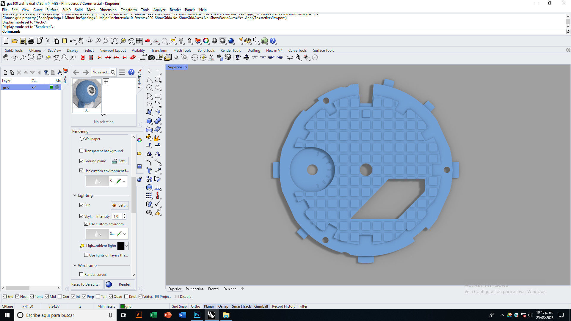 Waffle Dial Design GA 2100 compatible 3D print model_16