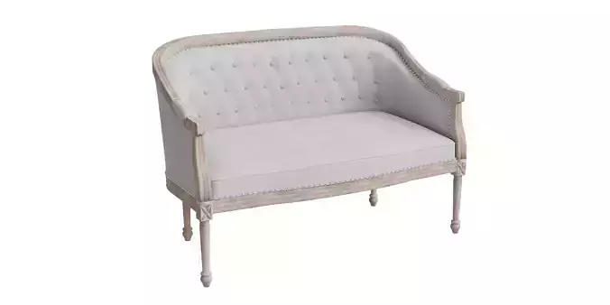 Classical Tufted Fabric Loveseat