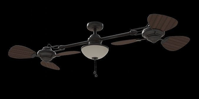 Twin Breeze Ii 74-In Oil Rubbed Bonze 3D model