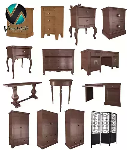 Old furniture collection 3D model