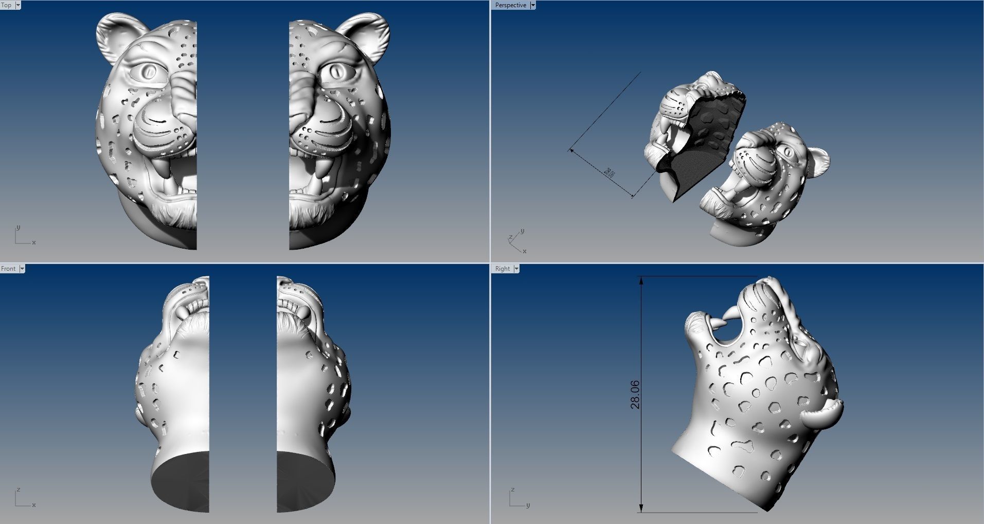 jaguar bangle 3D print model_1
