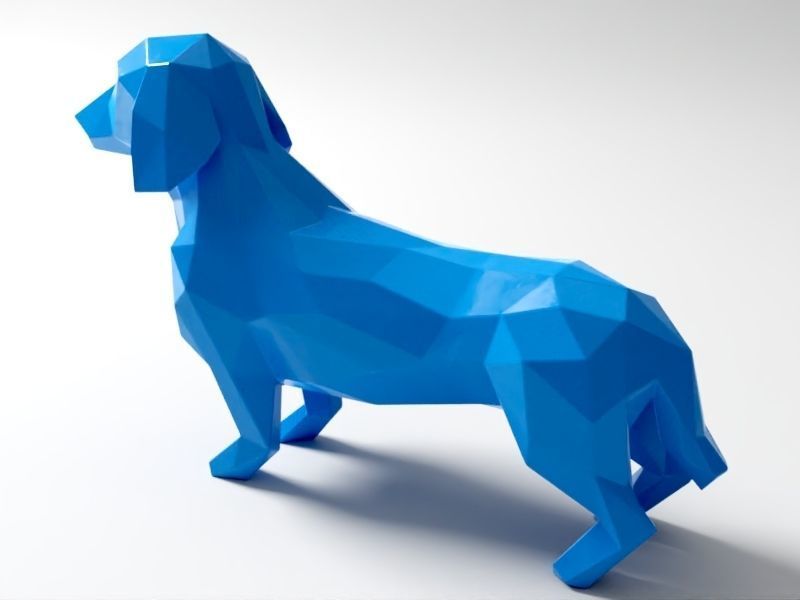 Polygon Dachshund Dog 3D print model_3