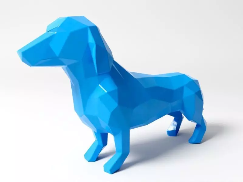 Polygon Dachshund Dog 3D print model_0
