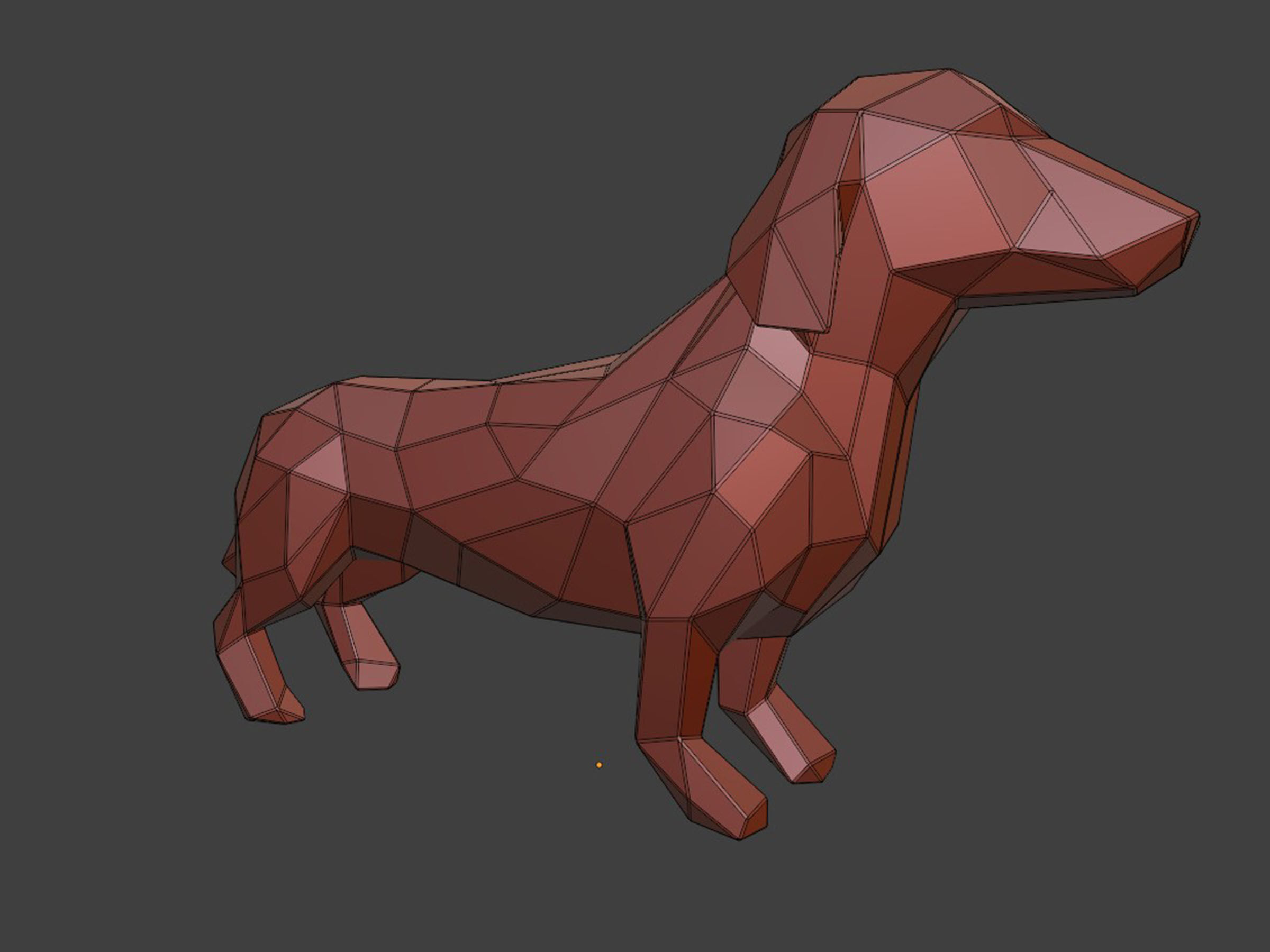 Polygon Dachshund Dog 3D print model_7