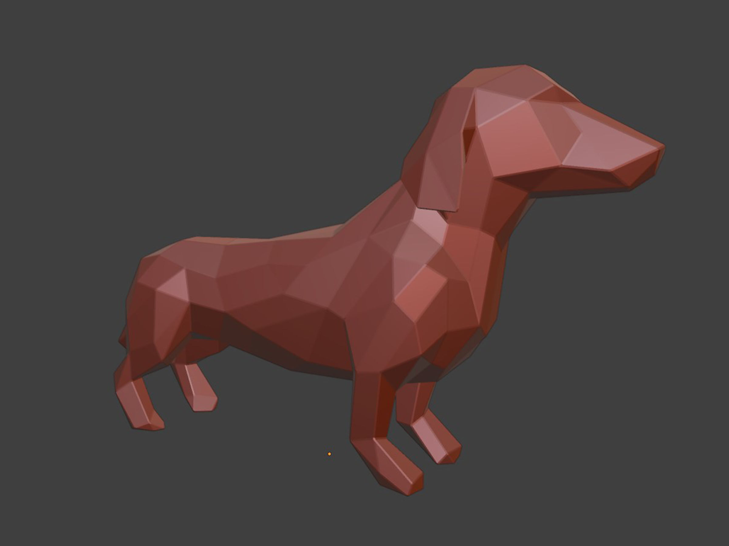 Polygon Dachshund Dog 3D print model_8