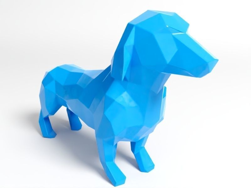 Polygon Dachshund Dog 3D print model_6