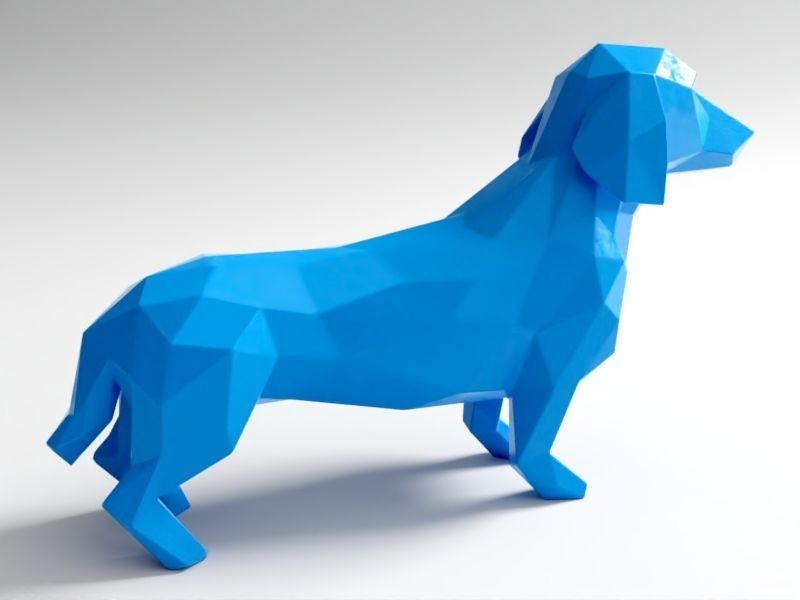 Polygon Dachshund Dog 3D print model_5