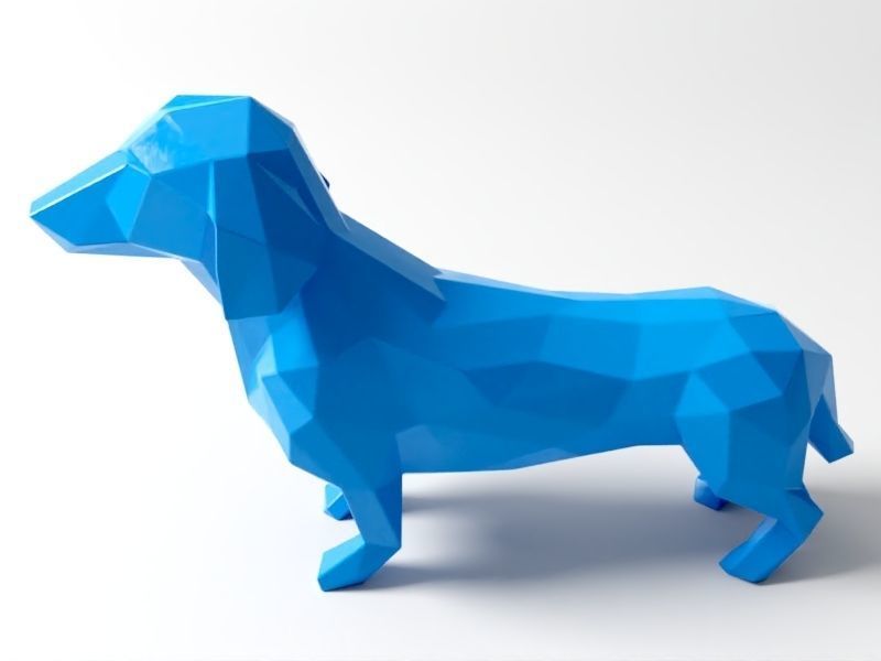 Polygon Dachshund Dog 3D print model_2