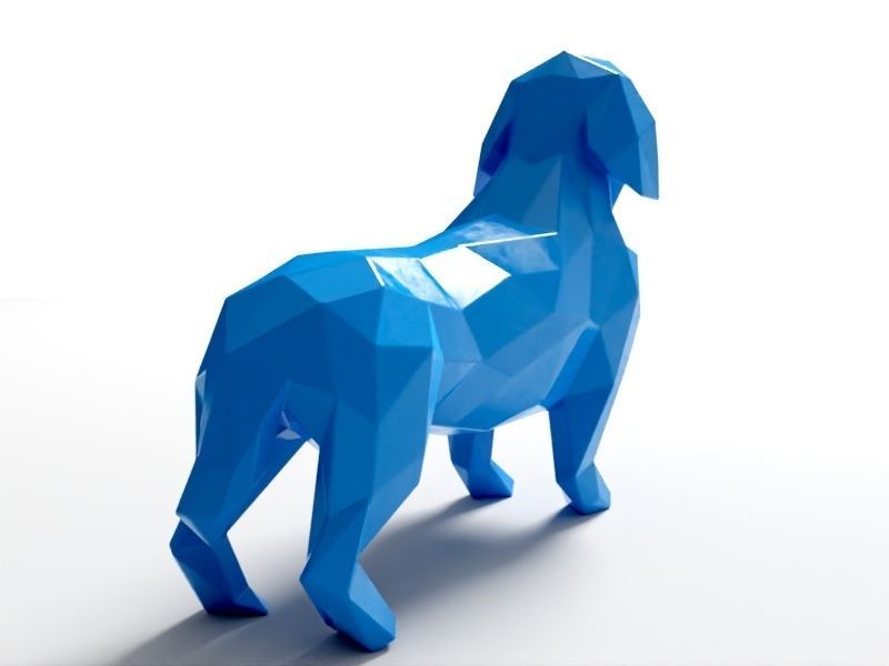 Polygon Dachshund Dog 3D print model_4