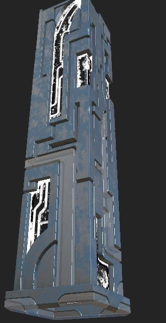 Pillar Modern Low-poly 3D model_4