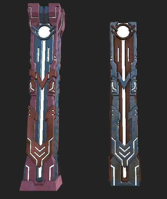 Pillar Modern Low-poly 3D model_3