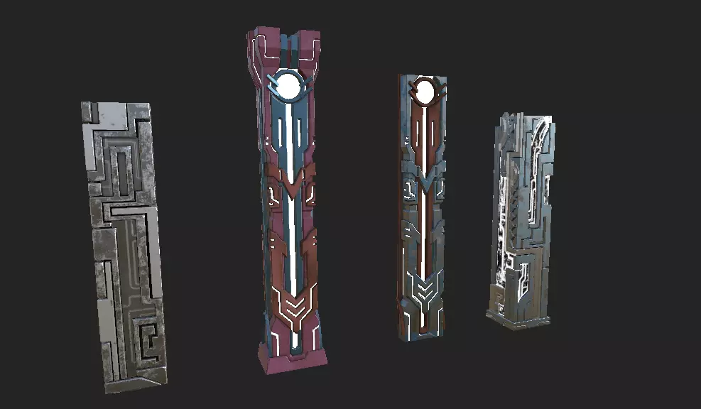 Pillar Modern Low-poly 3D model_0