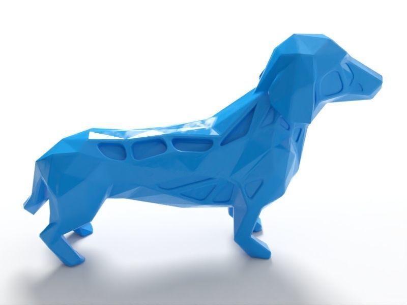 Polygon Dachshund Dog 3D print model_4
