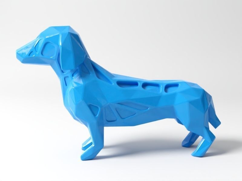 Polygon Dachshund Dog 3D print model_1