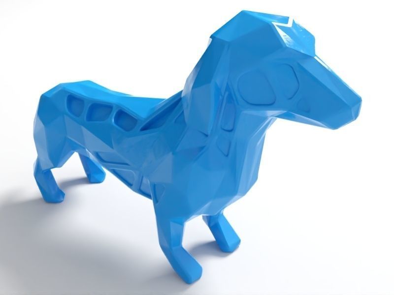 Polygon Dachshund Dog 3D print model_5