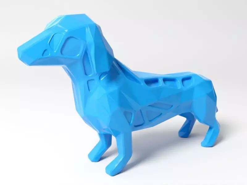 Polygon Dachshund Dog 3D print model_0