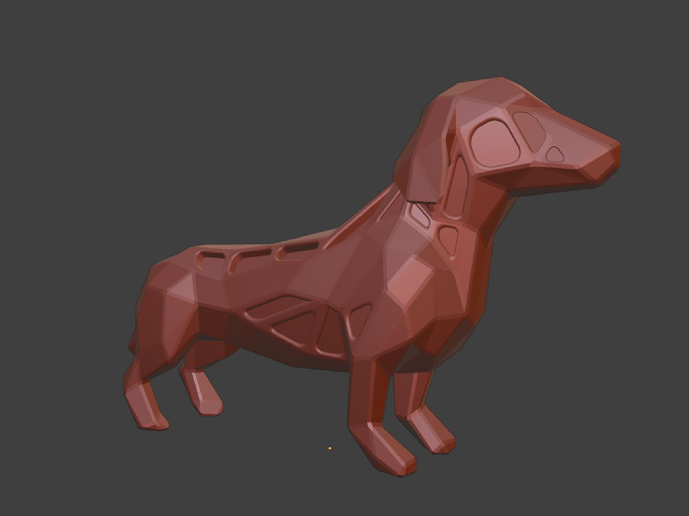 Polygon Dachshund Dog 3D print model_7