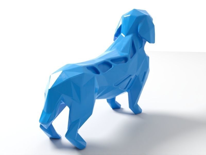 Polygon Dachshund Dog 3D print model_3