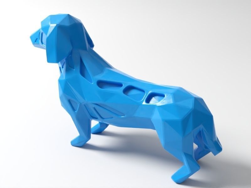 Polygon Dachshund Dog 3D print model_2
