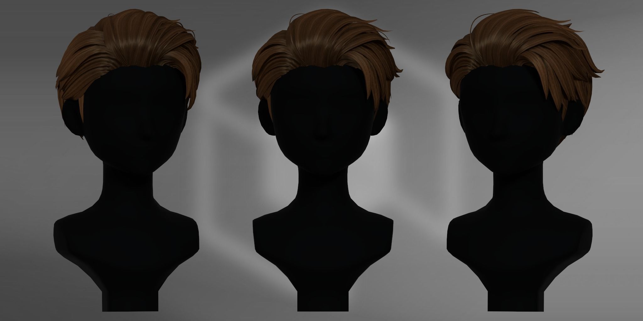 Game Hair - Stylized Male Hairstyle V5 Low-poly 3D model_2