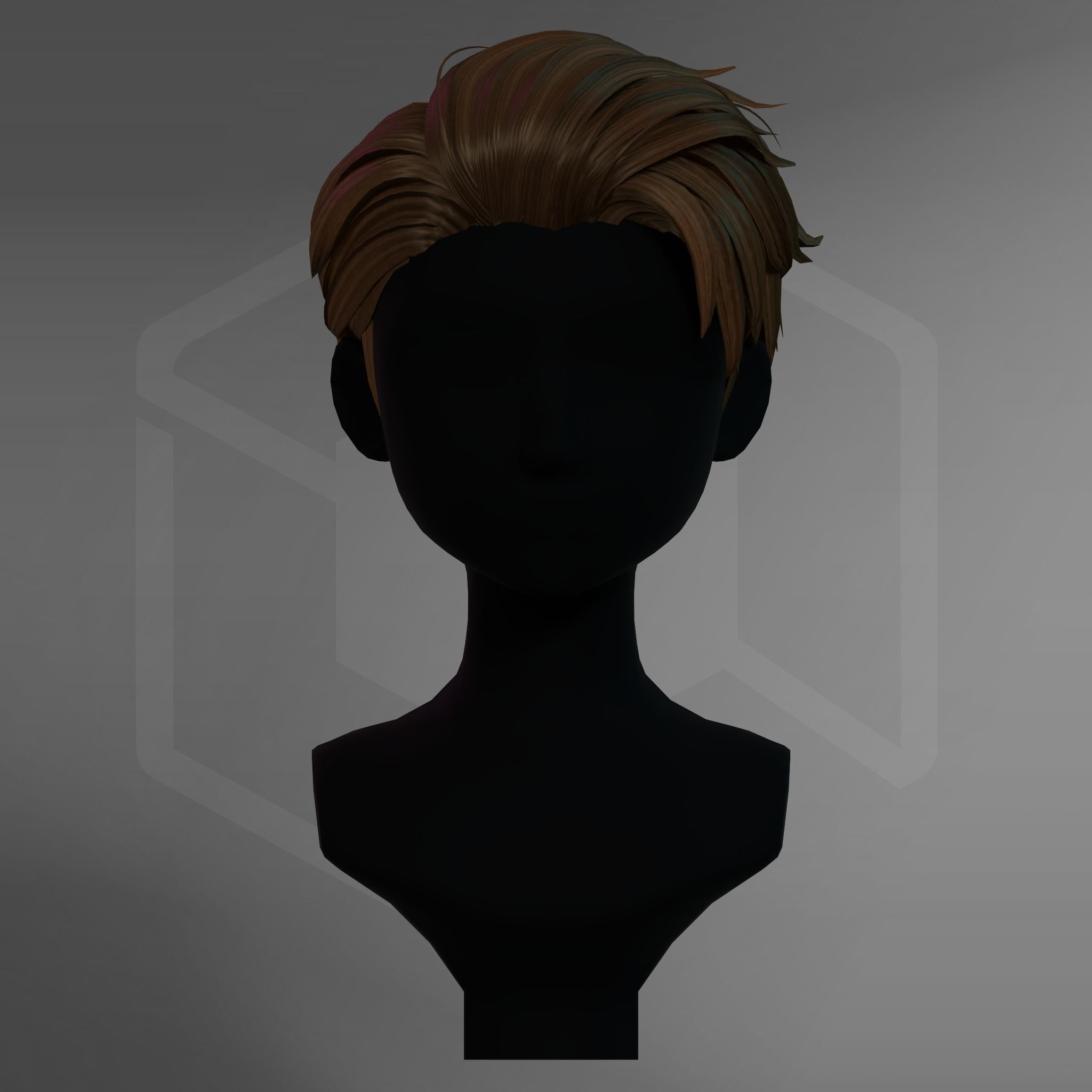 Game Hair - Stylized Male Hairstyle V5 Low-poly 3D model_6