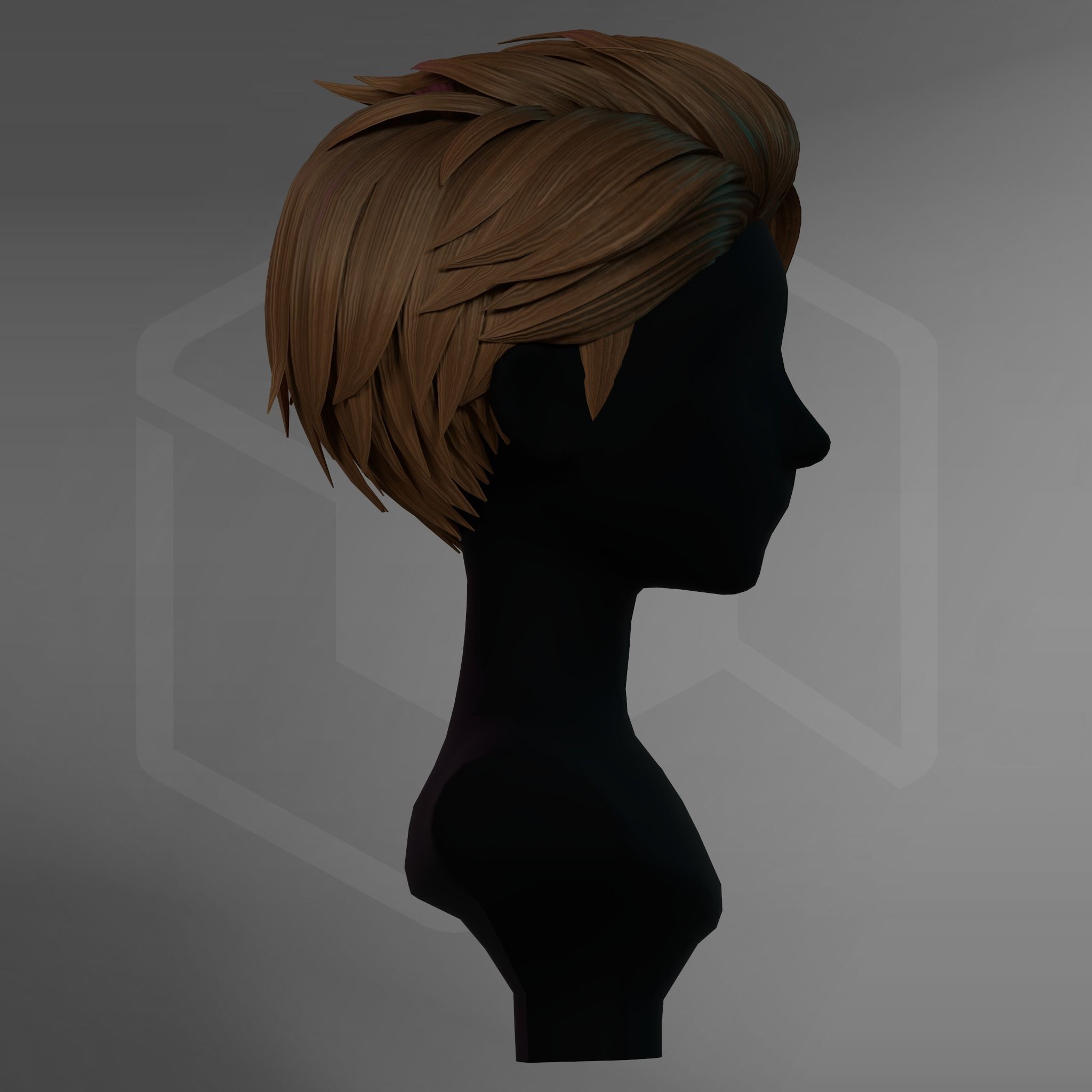 Game Hair - Stylized Male Hairstyle V5 Low-poly 3D model_8