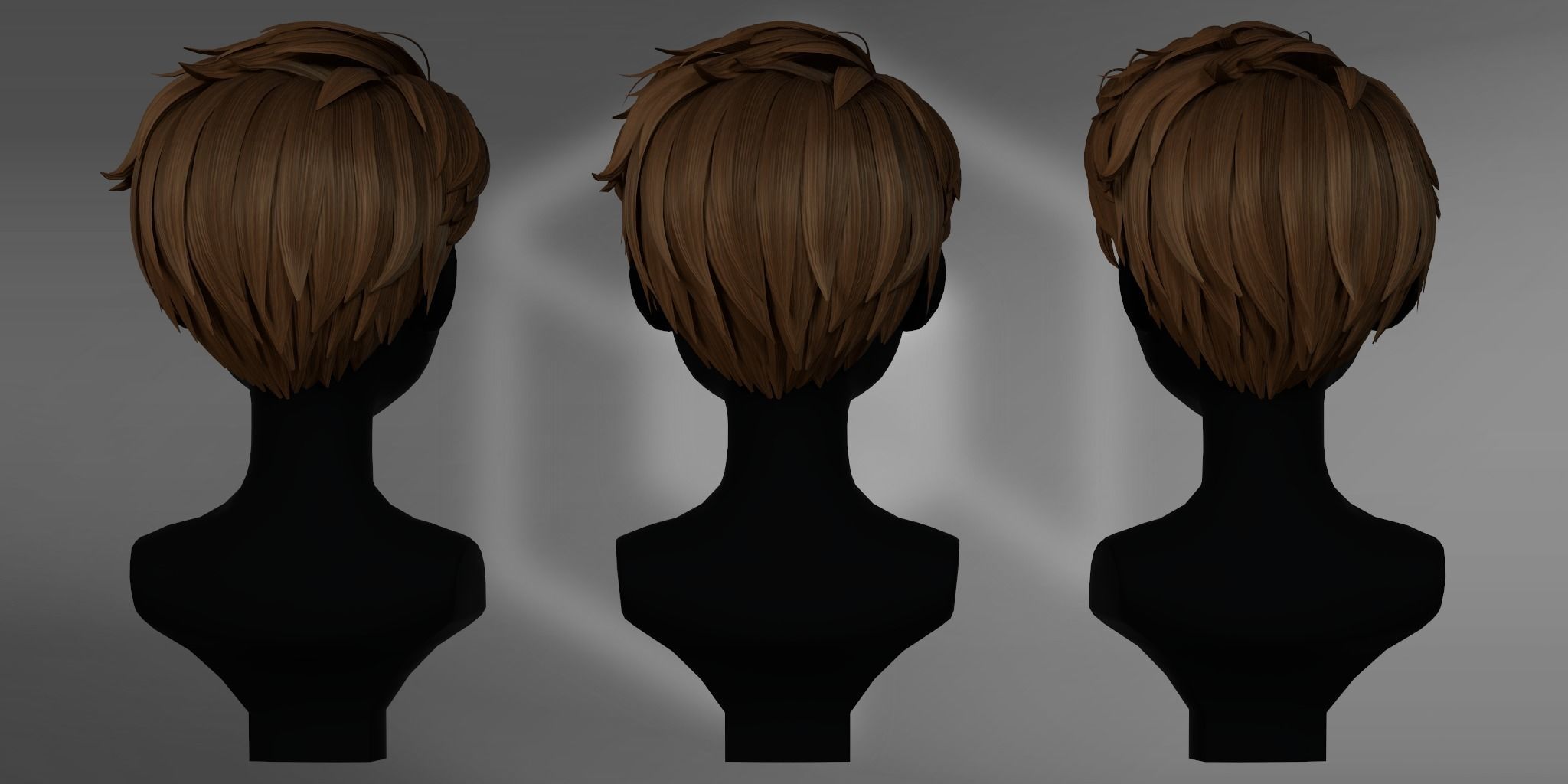 Game Hair - Stylized Male Hairstyle V5 Low-poly 3D model_3