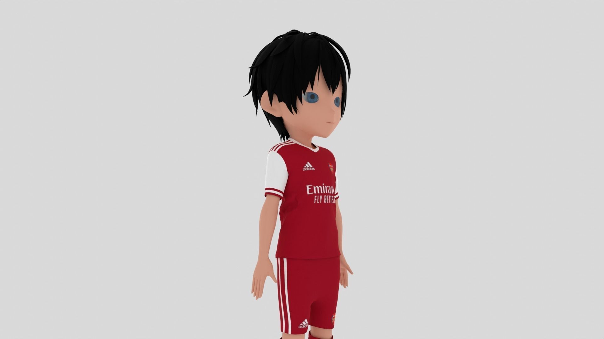 Arsenal Soccer Player Low-poly 3D model_7