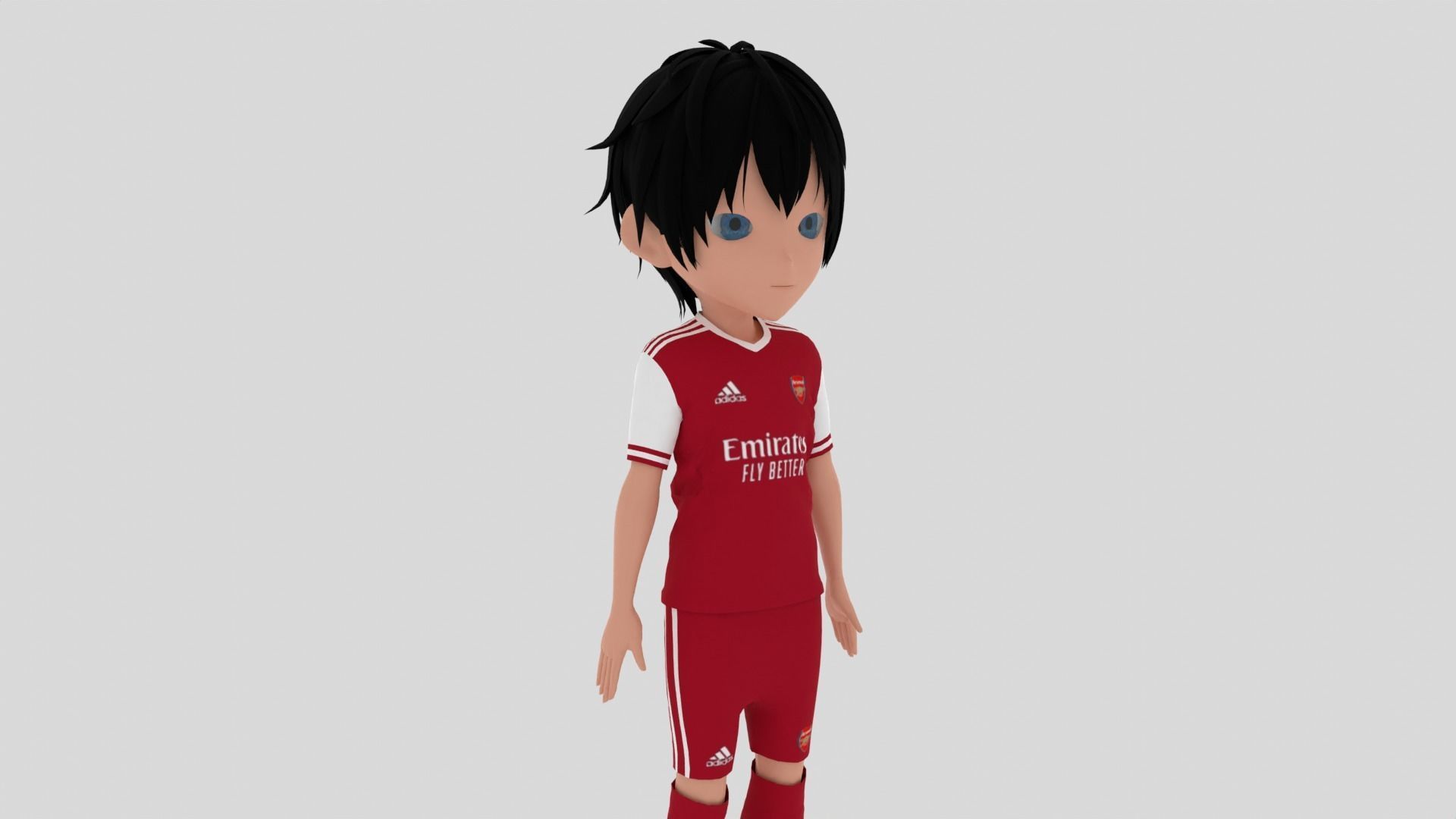 Arsenal Soccer Player Low-poly 3D model_4