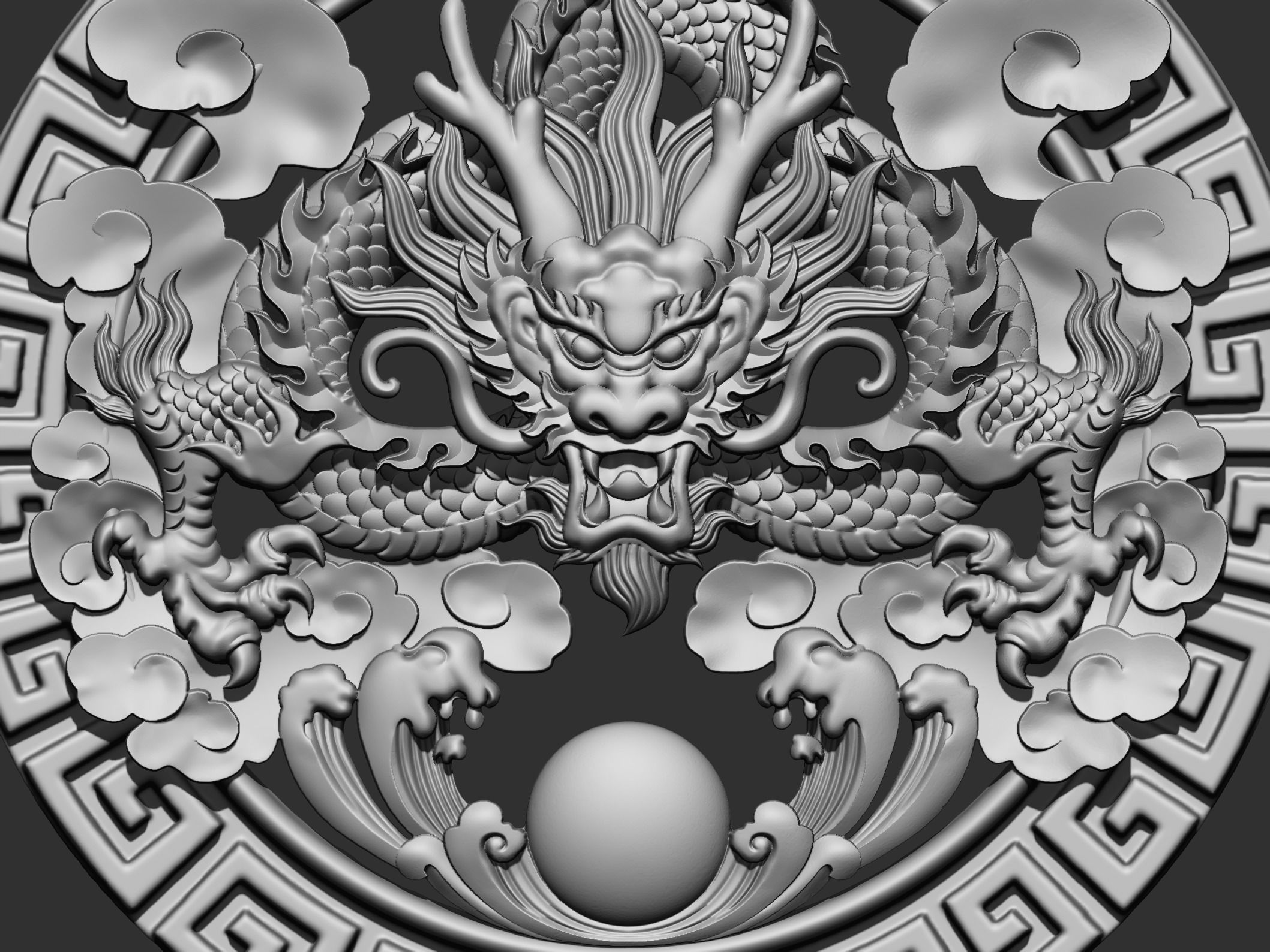 dragon pendant 3D print model_8