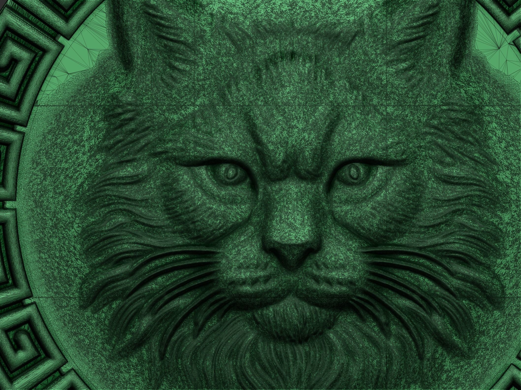 cat head 3D print model_11