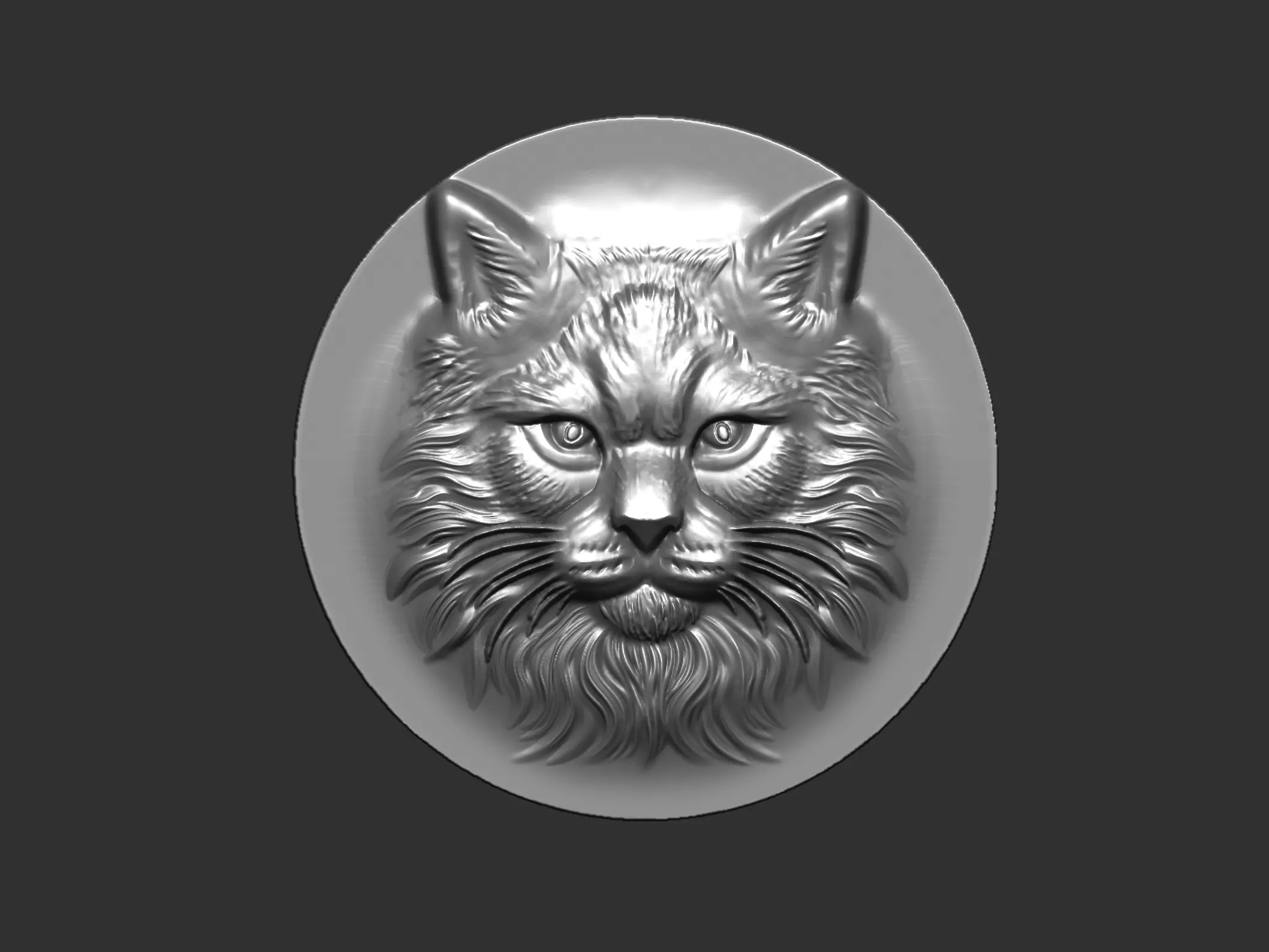 cat head 3D print model_0