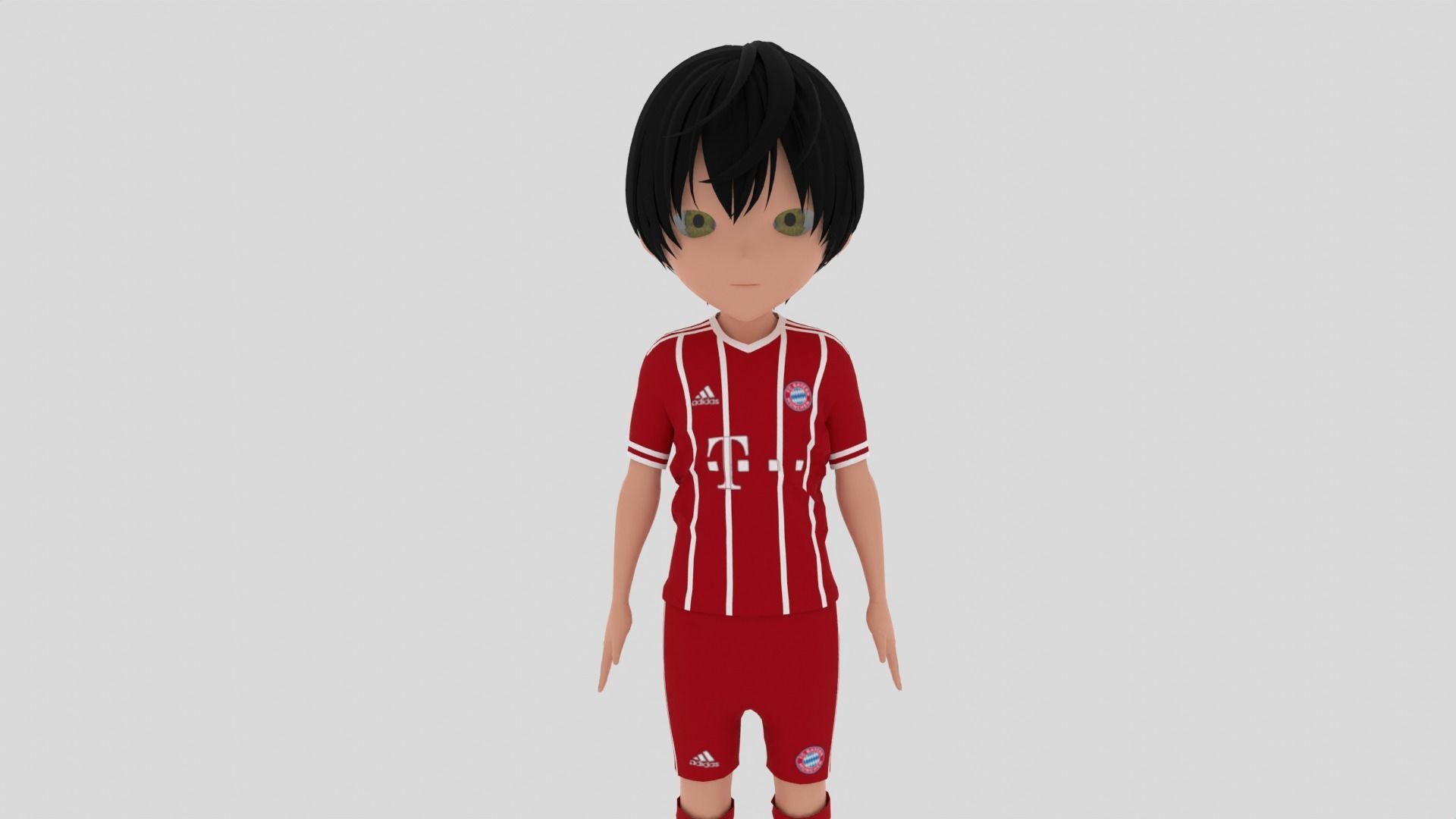 Bayern Munchen Soccer - Football  Player Low-poly 3D model_5
