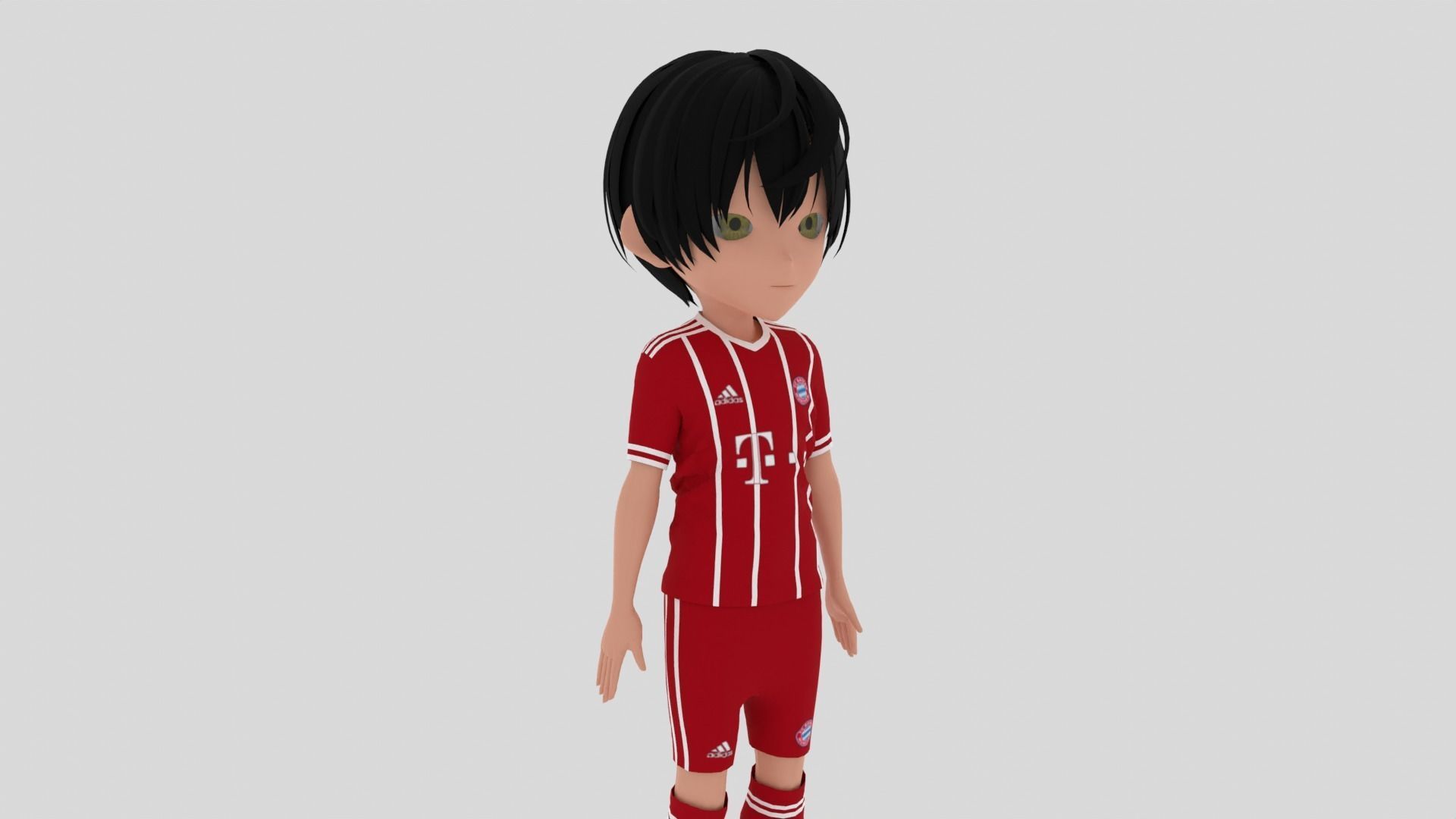 Bayern Munchen Soccer - Football  Player Low-poly 3D model_4