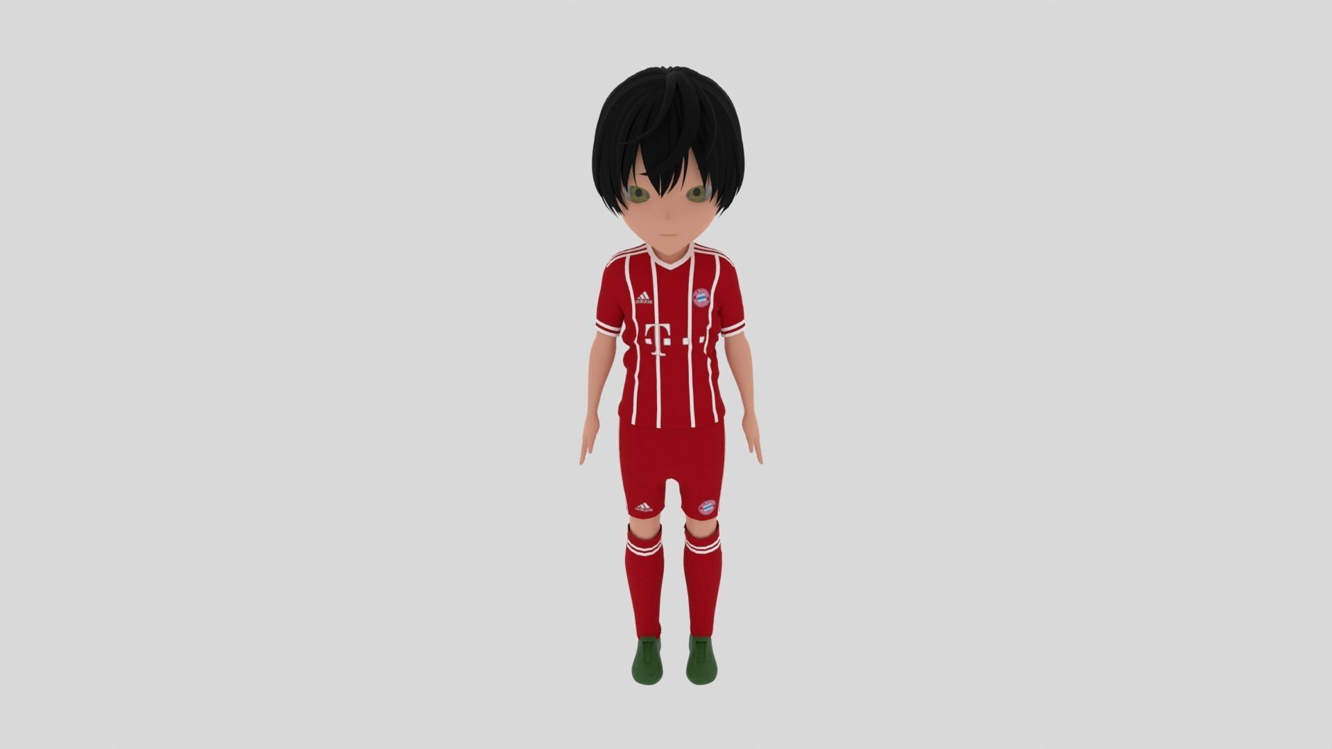 Bayern Munchen Soccer - Football  Player Low-poly 3D model_2