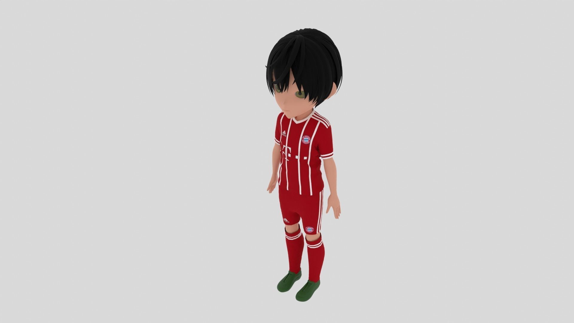 Bayern Munchen Soccer - Football  Player Low-poly 3D model_3
