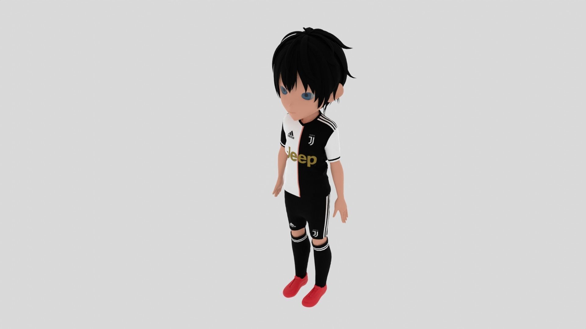 Juventus Soccer - Football  Player Low-poly 3D model_4